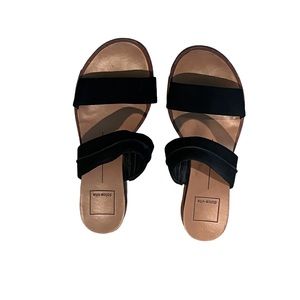 DOLCE VITA Paci Wedge Black Slip On Sandal, Size 5.5